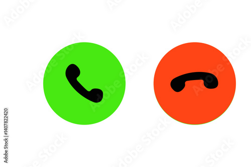 Call in and out sign icons / Call Icons Phone Dial Symbols. Answer and Decline.