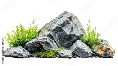 Aquarium Rocks for Fish Tank Decoration - Isolated on White Background