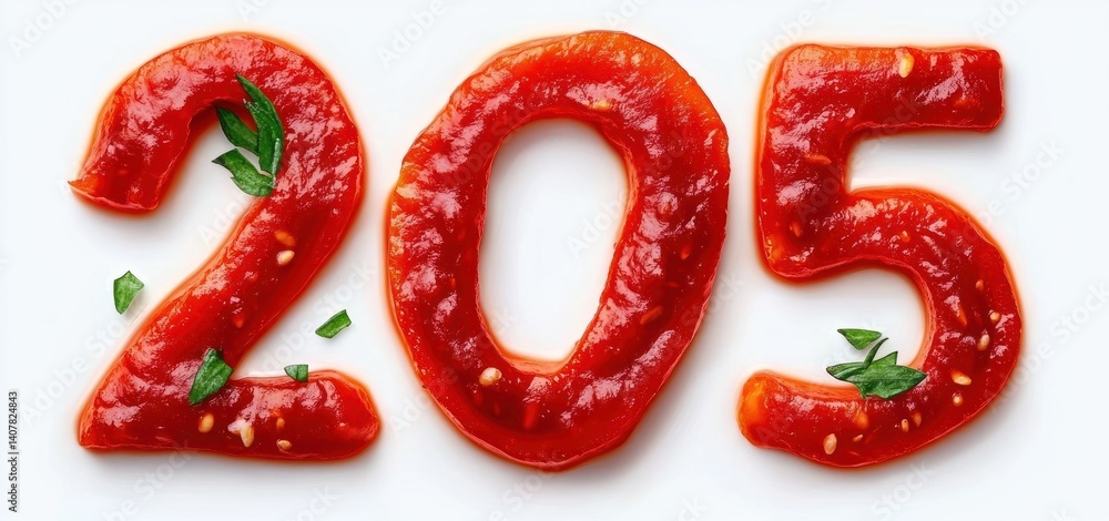 Ketchup and Tomato Slice New Year 2025 Food Art Ketchup and Tomato Slice New Year 2025 Food Art
