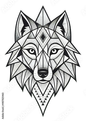 Wolf head vector art presents a wild canine silhouette, a black and white illustration suitable as a tattoo symbol or mascot face