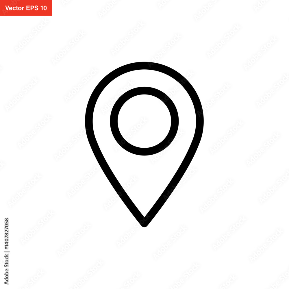 line art pin location icon line art pin location icon