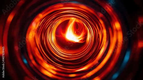 Wallpaper Mural Abstract, swirling tunnel of light, orange glow in a dark background Torontodigital.ca