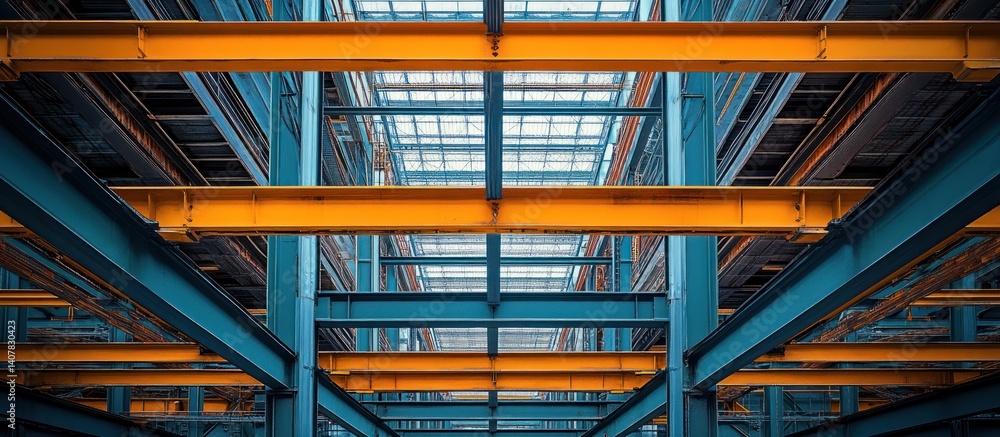 Fototapeta premium Industrial Steel Structure Interior