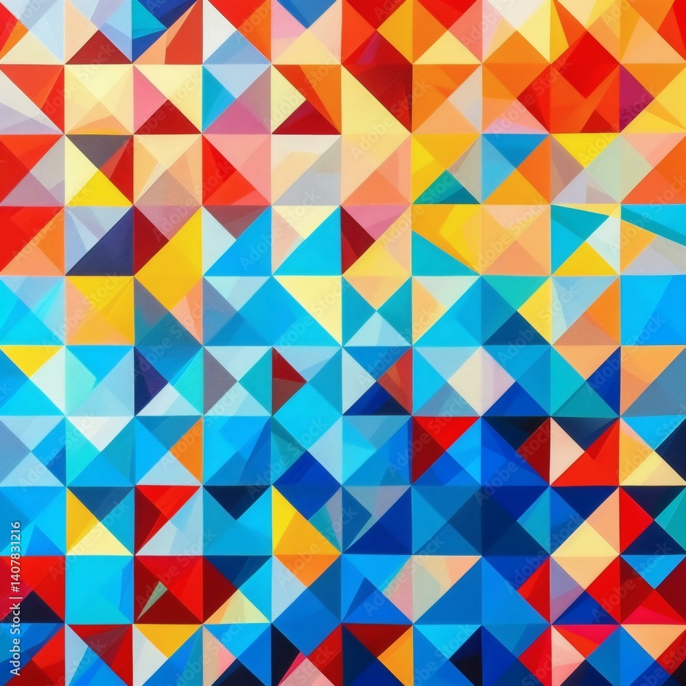 Vibrant Polygonal Mosaic: A Geometric Abstract with Bold Colors and Triangular Patterns for Modern Design Vibrant Polygonal Mosaic: A Geometric Abstract with Bold Colors and Triangular Patterns for Modern Design