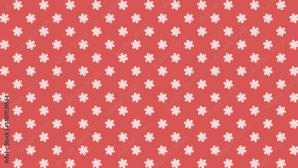 An illustrated light pink background featuring a diagonal pattern of semi-transparent white flowers. Wallpaper. Vintage, retro concepts. An illustrated light pink background featuring a diagonal pattern of semi-transparent white flowers. Wallpaper. Vintage, retro concepts.