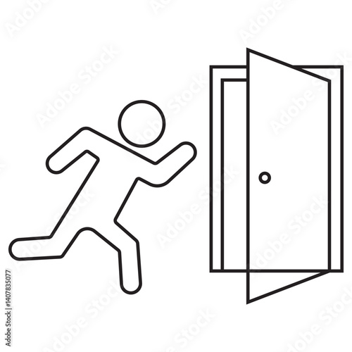 Emergency Exit Icon, Essential Safety Navigating Emergency Exit Routes, Your Guide to Emergency Exit Procedures, Evacuation Essentials Ensuring Clear Emergency Exits, vector