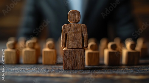 Wooden Figures Leadership Meeting