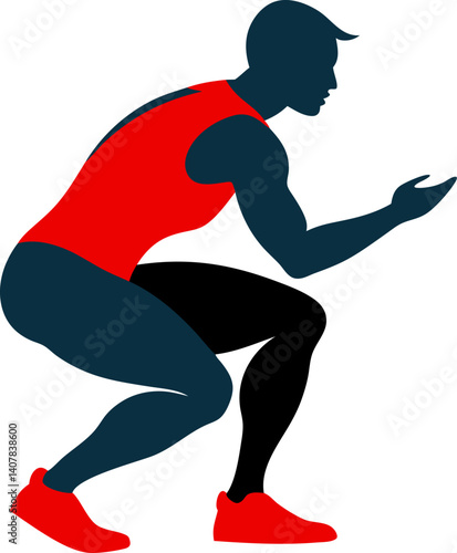 Squats silhouette Vector on white background