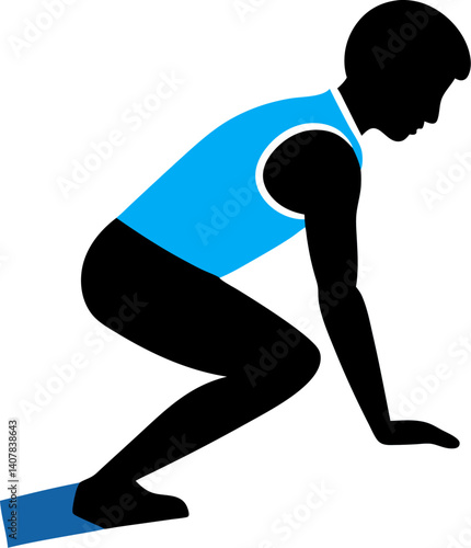 Triceps Dips  silhouette Vector on white background