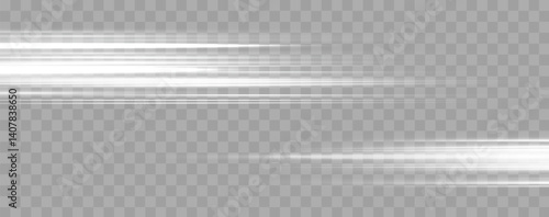 White speed rays, light neon flow, zoom in motion effect, silver glow speed lines, colorful light trails, stripes. Abstract background, vector illustration.