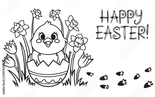 happy easter chick