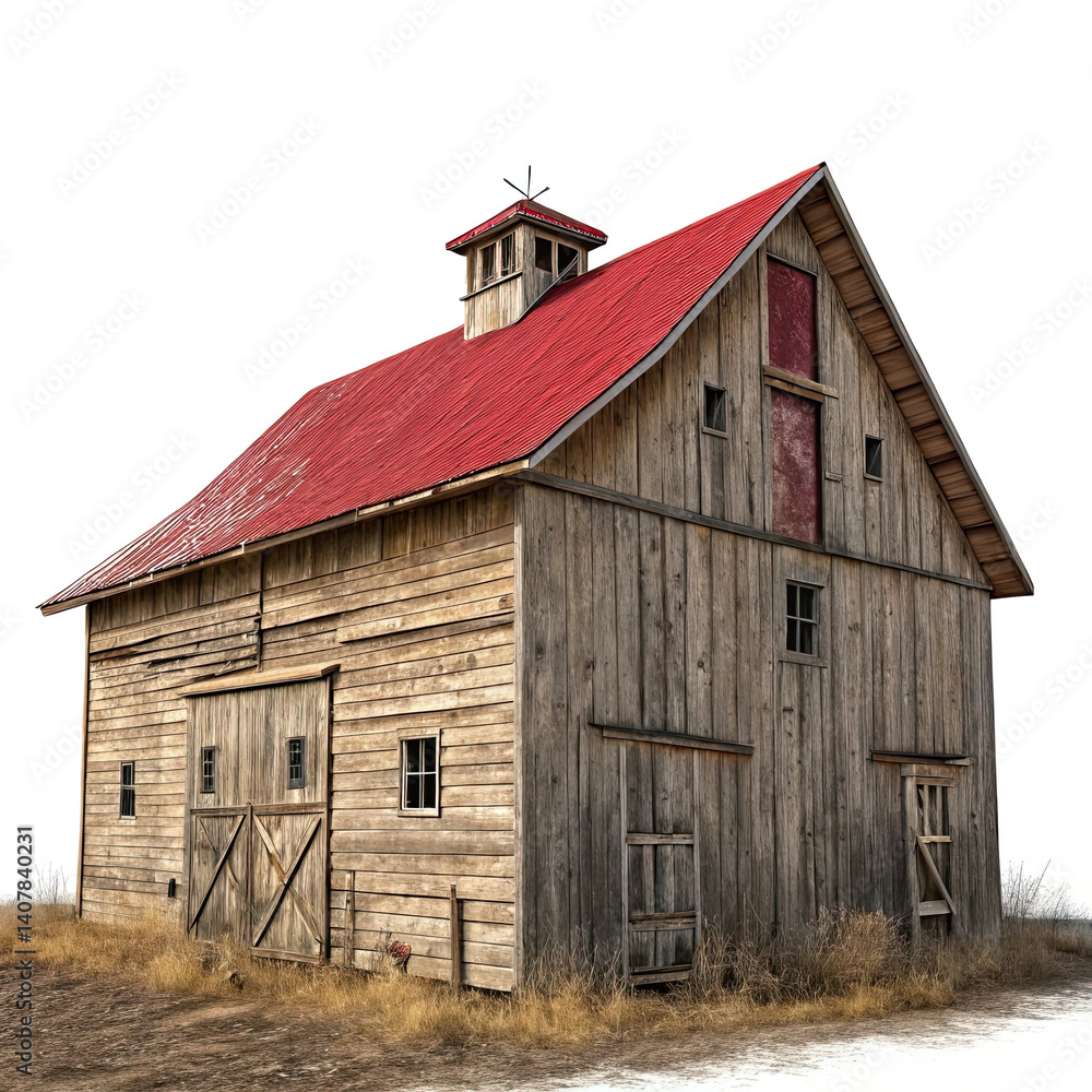 Naklejka premium old red barn