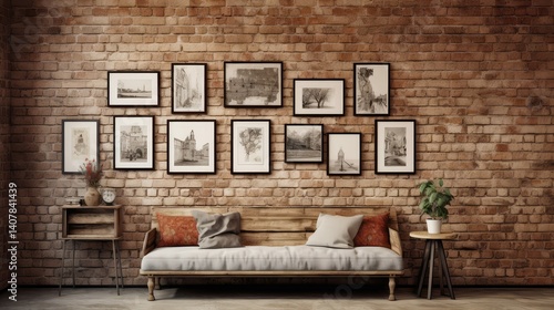 Wallpaper Mural charm blank frames on wall Torontodigital.ca