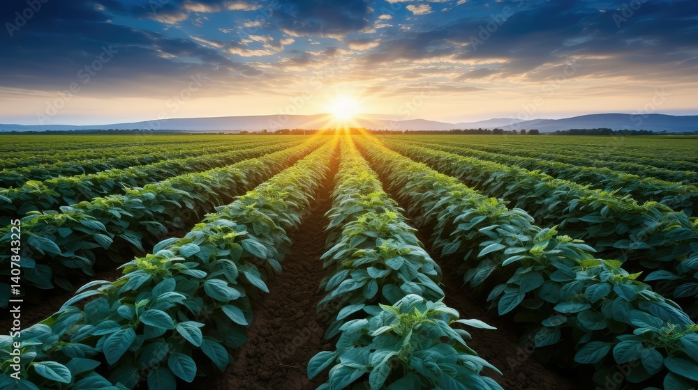 Fototapeta premium field blue potato