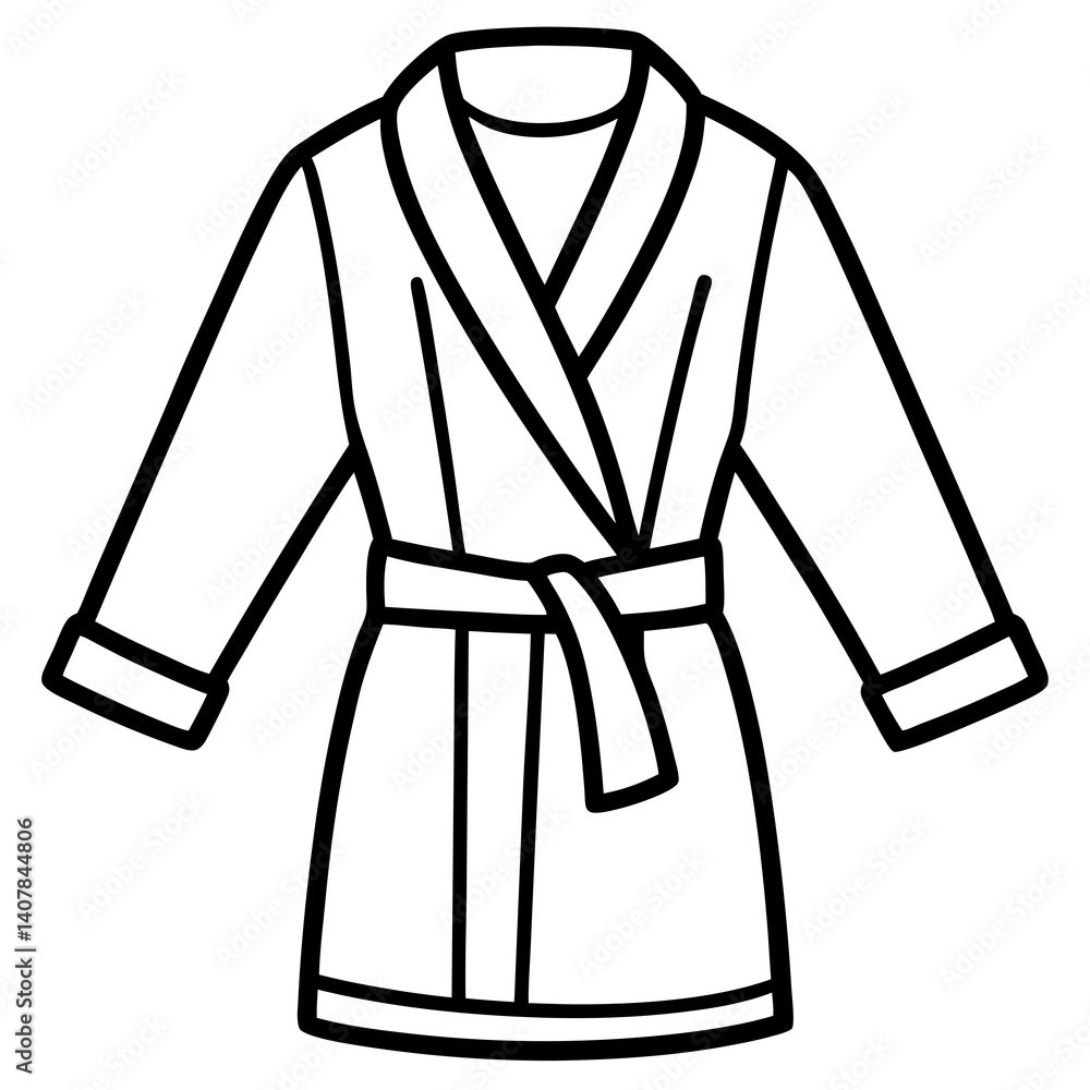 Minimal Bathrobe Vector Illustration on White Background Minimal Bathrobe Vector Illustration on White Background