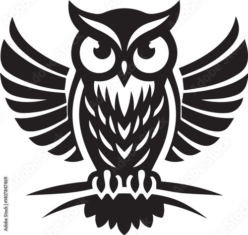 owl black vector