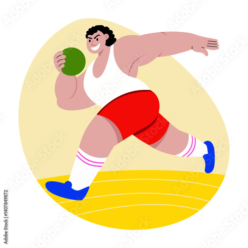 A flat style illustration of a sports person playing a game