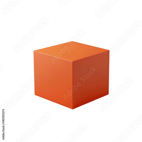 Orange Cube 3D Render Minimalist Geometric Shape for Product Display or Background