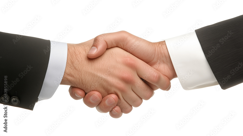 Handshake between two businessmen isolated on a transparent background Handshake between two businessmen isolated on a transparent background