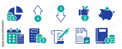 Investment line icons, such as economy, financial growth, profit and more. Vector illustration.