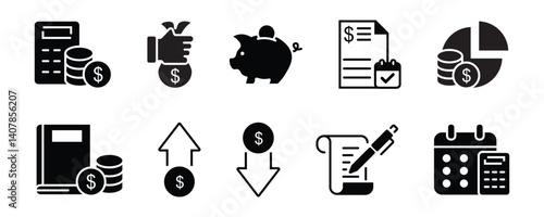 Investment line icons, such as economy, financial growth, profit and more. Vector illustration.
