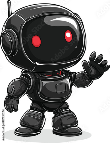 Cute Robot Waving Hand Cartoon Vector