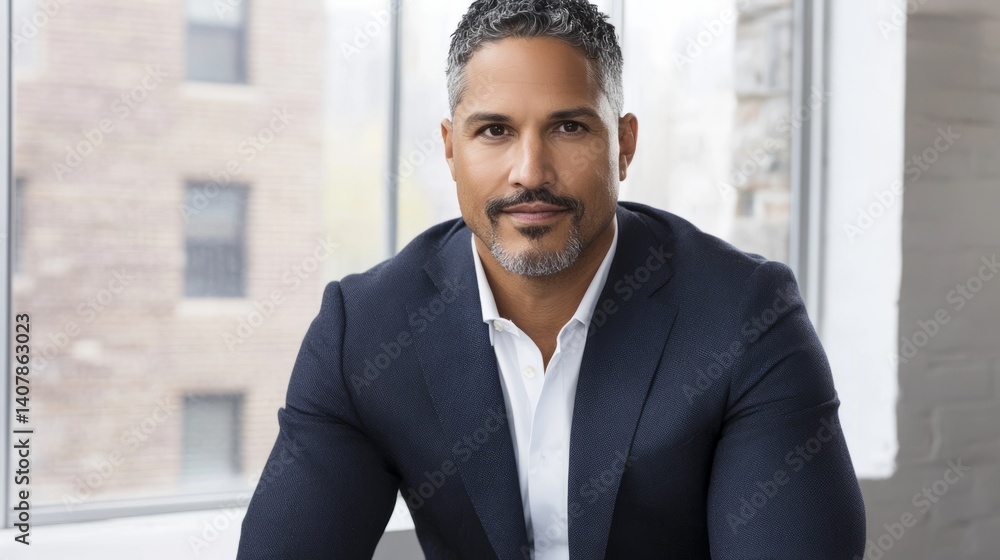 Business professional in formal attire working at a modern desk, conveying focus and professionalism in a corporate setting.
