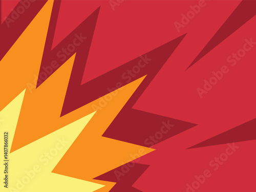 Blast Zap Excitement Explosion Red Yellow Abstract Background