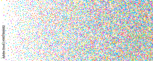 Obraz na płótnie Rainbow confetti background. Dot multicolor halftone pattern, color gradient abstract design w salonie