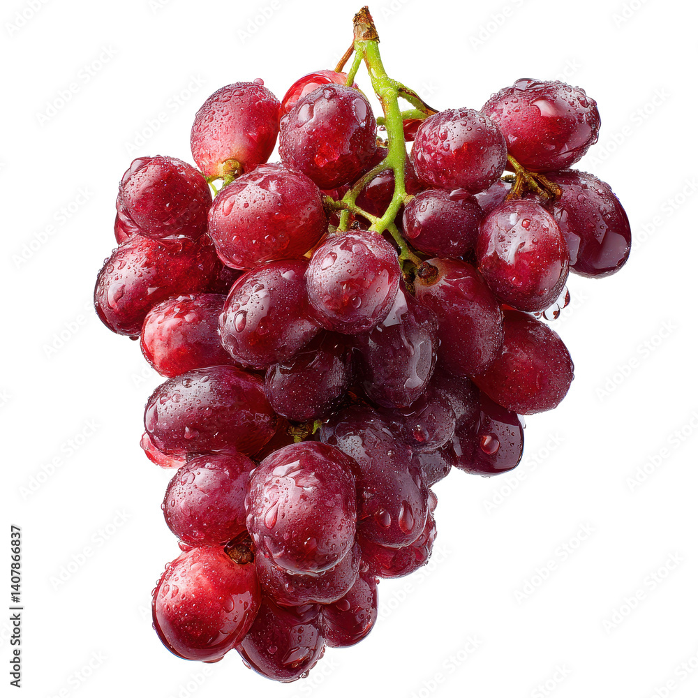 Fresh Red Grapes with Water Droplets Fresh Red Grapes with Water Droplets