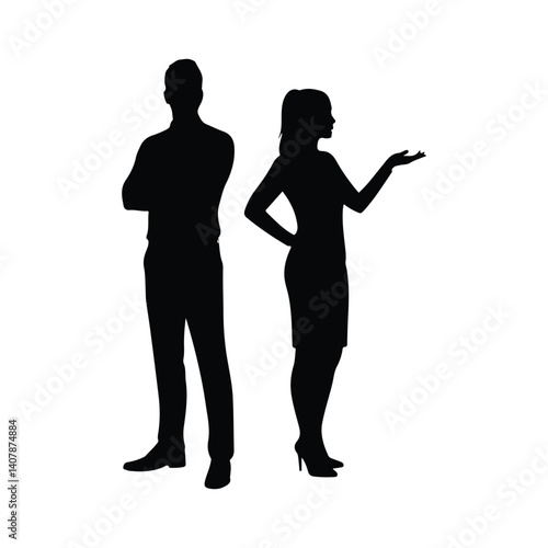 Couple Arguing Silhouette Relationship Conflict Vector
