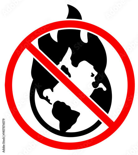 no world burning icon, apocalypse sign, warning, 