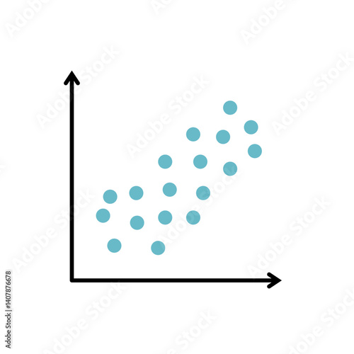 Correlation linear regression. Positive and negative correlation icon