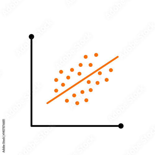 Correlation linear regression. Positive and negative correlation icon