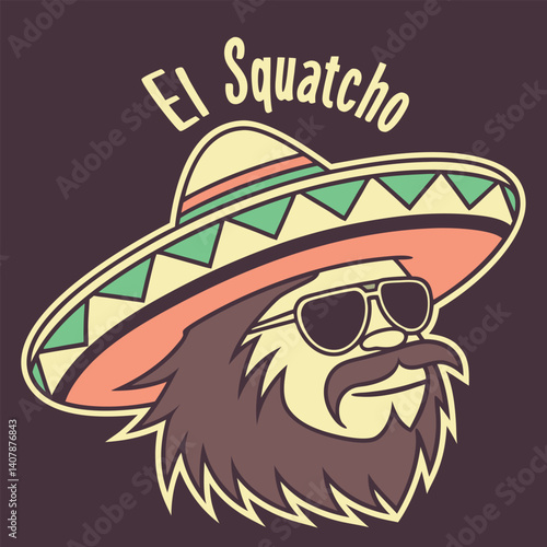 фотографія El Squatcho Funny Mexican Bigfoot with Sombrero T-Shirt.