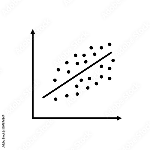 Correlation linear regression. Positive and negative correlation icon
