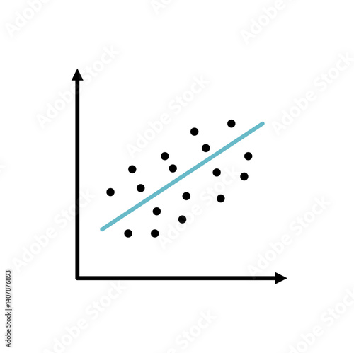 Correlation linear regression. Positive and negative correlation icon