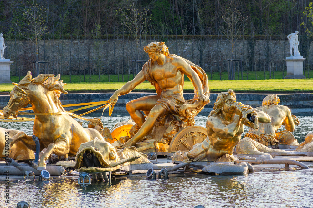 Apollo fountain in Versailles park, Paris suburbs, France