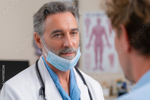 Experienced Doctor Communicating with Patient in Clinic