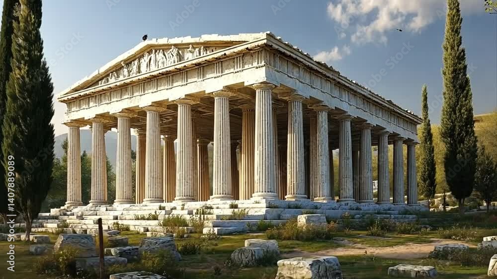 Ancient wonder majestic temple historical architecture and serene nature scene visualization in stunning detail Ancient wonder majestic temple historical architecture and serene nature scene visualization in stunning detail