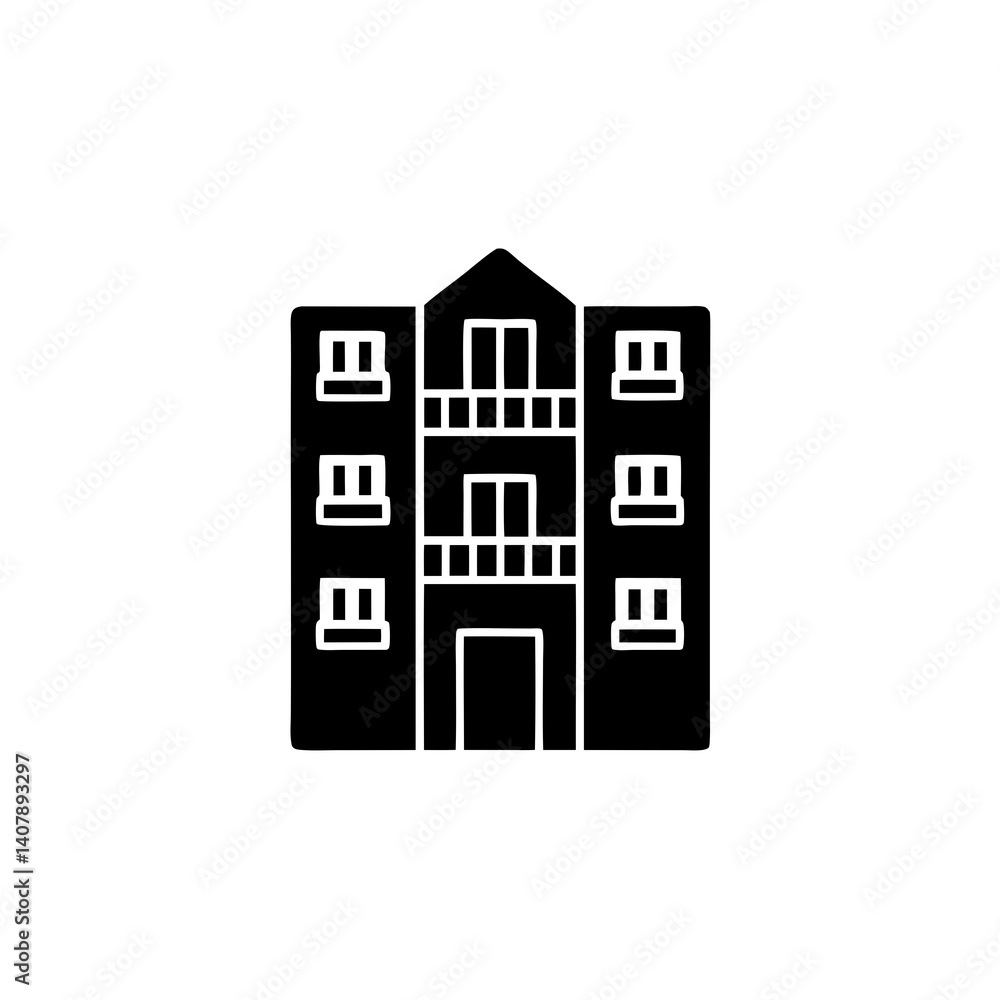 creative details Apartment Building Icon Vector Illustration creative details Apartment Building Icon Vector Illustration