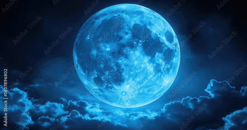 Glowing blue sphere in dark misty atmosphere Glowing blue sphere in dark misty atmosphere