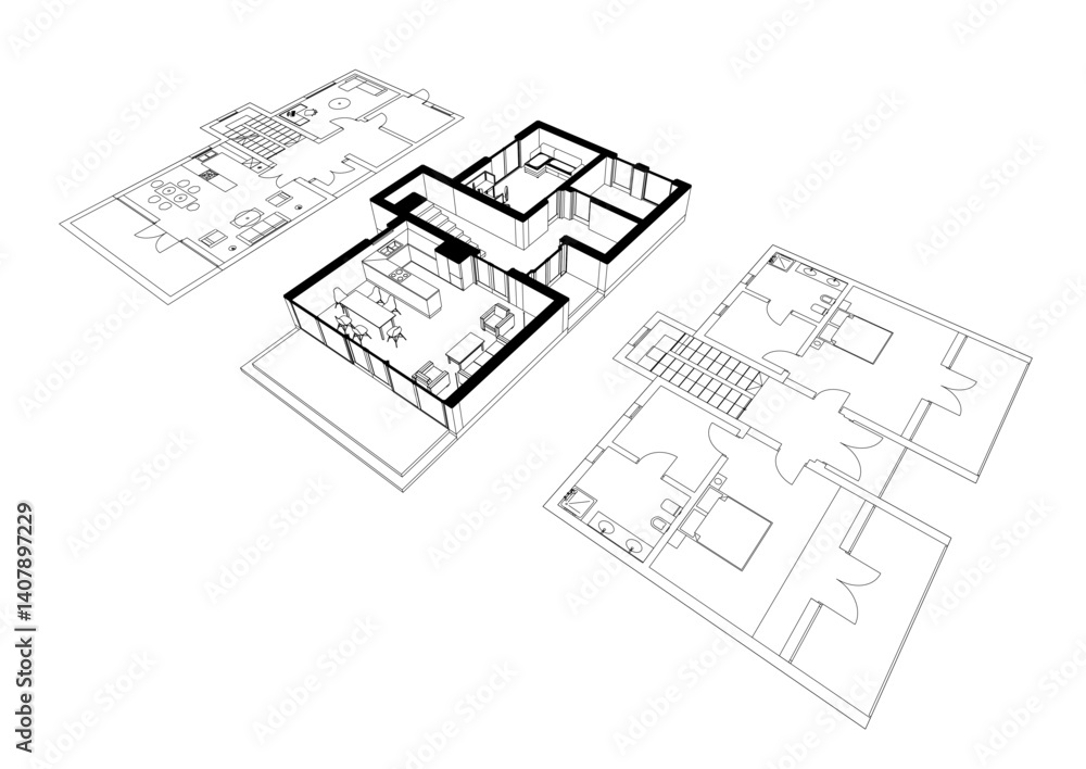 Fototapeta premium sketch of house