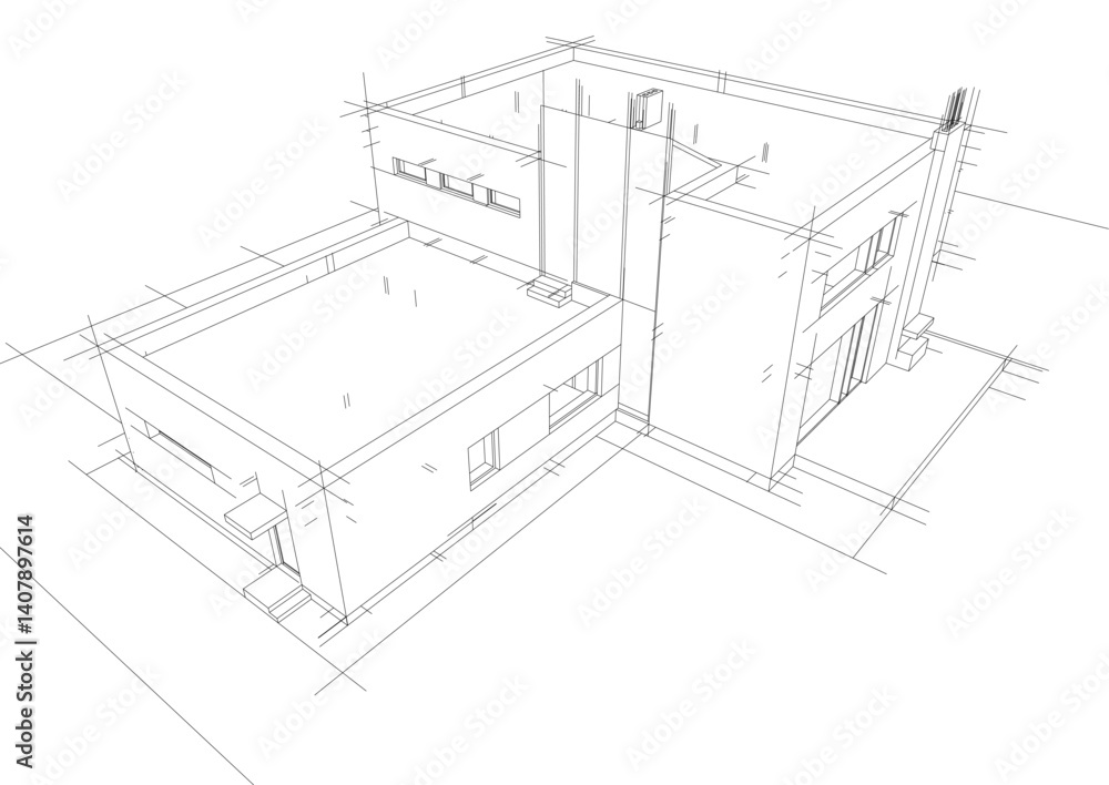 Obraz premium sketch of house