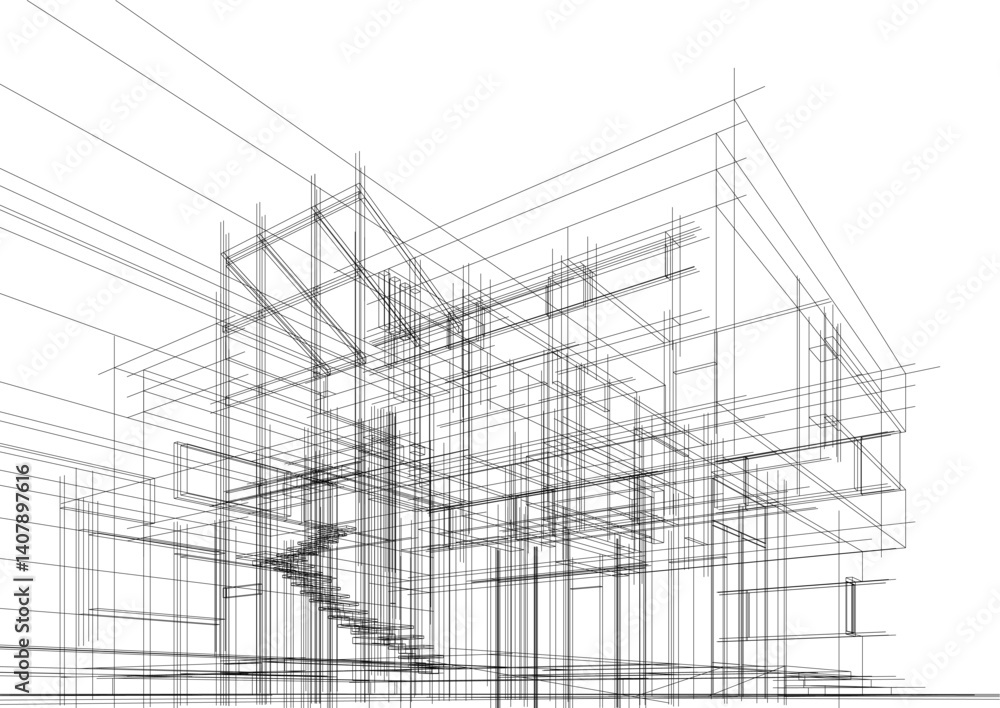 Fototapeta premium sketch of house