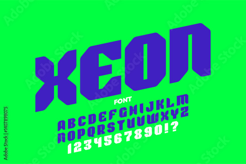 Obraz na płótnie XEON. Modern style font, alphabet letters and numbers vector illustration w salonie