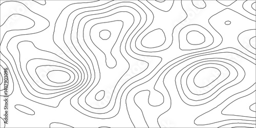 Abstract white contour wave lines topographic background, lines map seamless pattern, modern wallpaper texture and realistic design used for banner and posters, mountain relief geographic pattern.	

