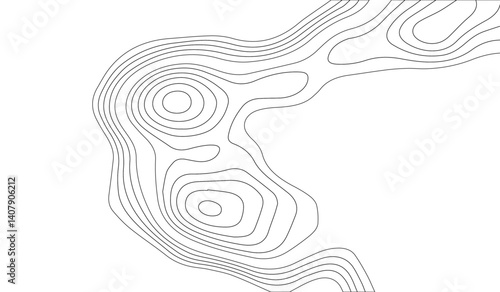 Abstract wave paper curved reliefs background. Modern design with White background with topographic wavy pattern design. paper texture Imitation of a geographical map shades. White background.