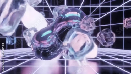 Glowing Bio-luminescent Cells Abstract Background