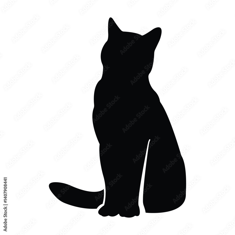 Obraz premium Cat Silhouette Vector Illustration